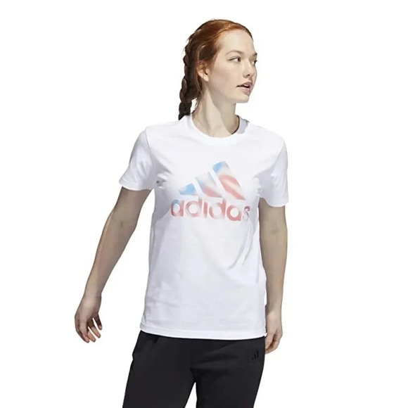 Adidas Women S Americana Logo T-Shirt White Size Small NWT - Picture 1 of 2